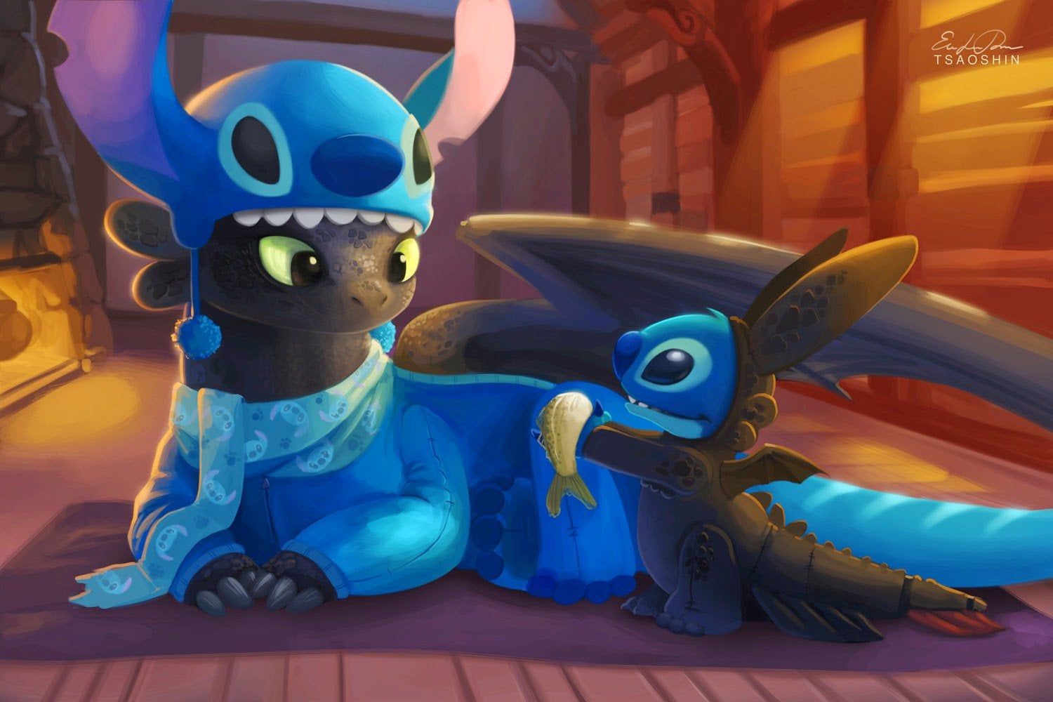 Cute Stitch And Toothless Wallpapers