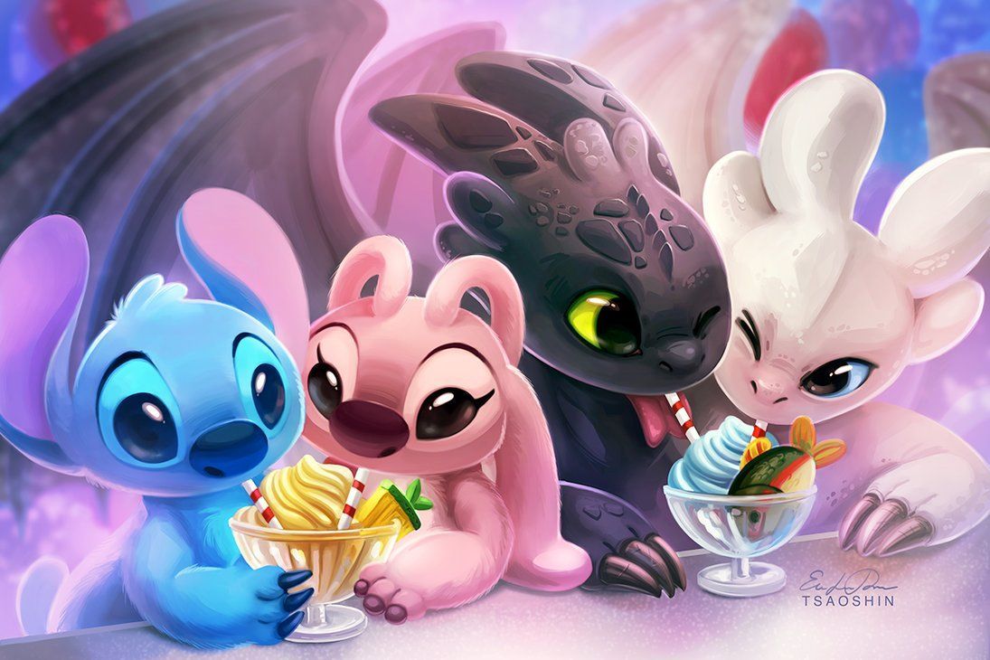 Cute Stitch And Toothless Wallpapers