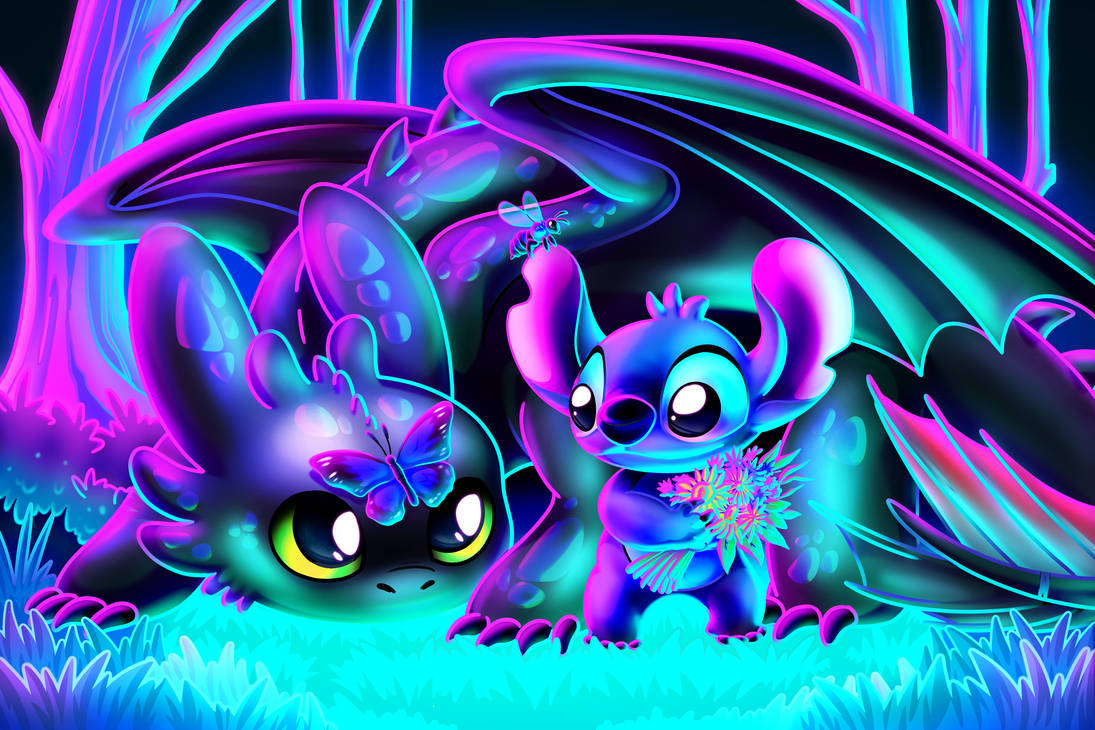 Cute Stitch And Toothless Wallpapers