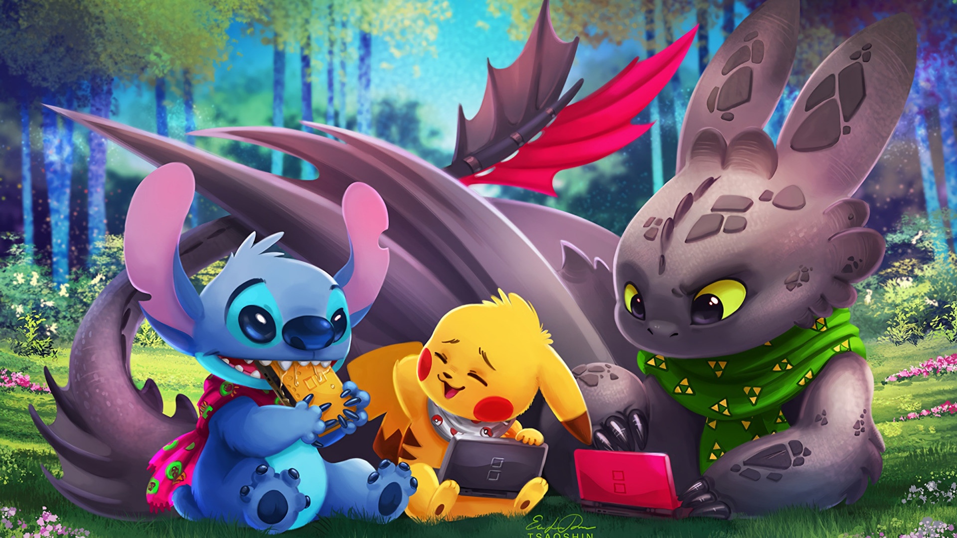 Cute Stitch And Toothless Wallpapers