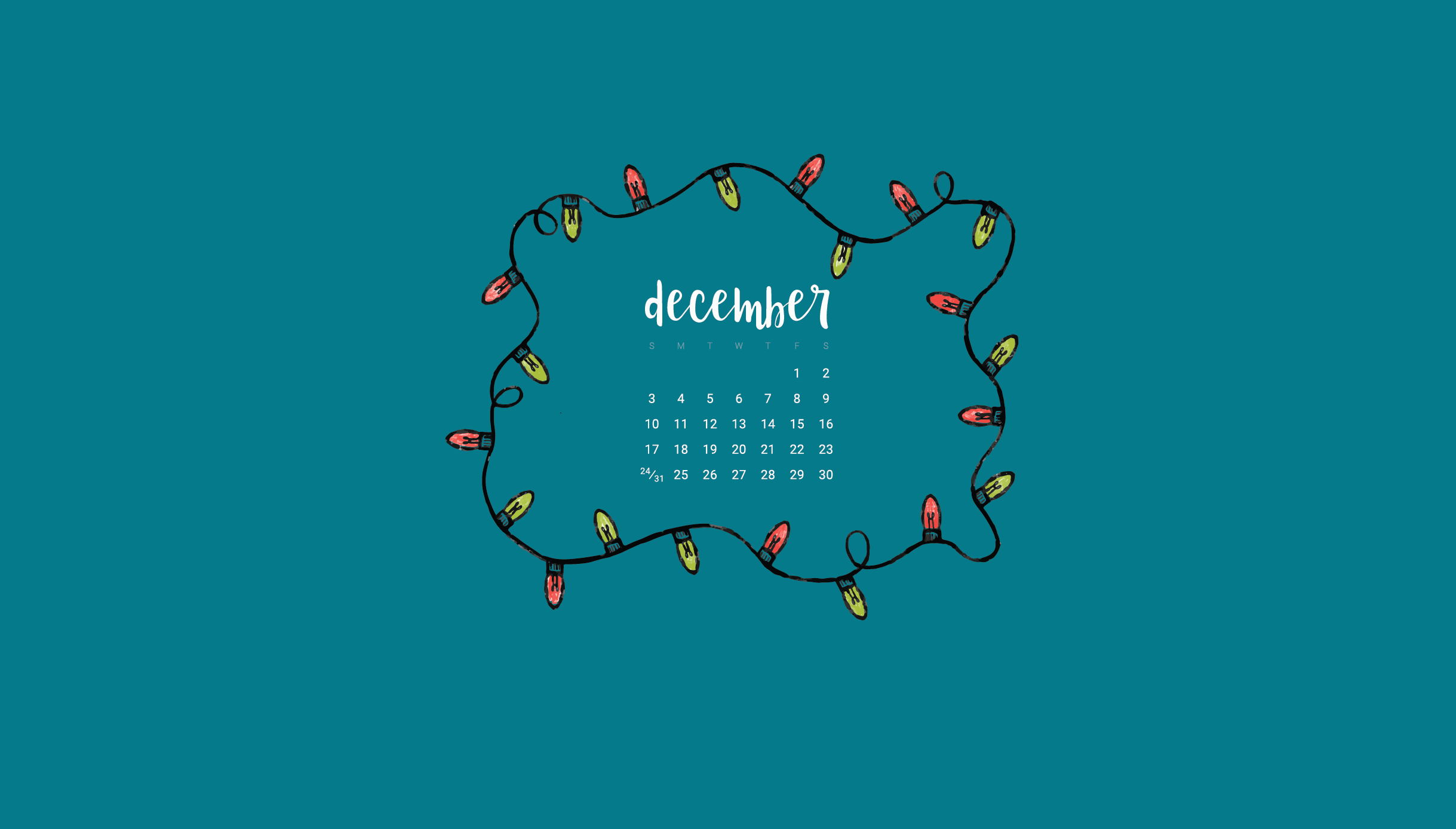 December 2020 Calendar Wallpapers