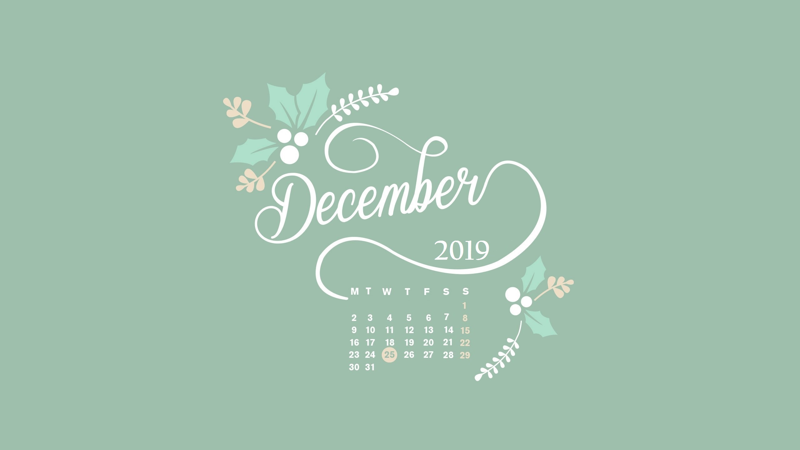 December 2020 Calendar Wallpapers