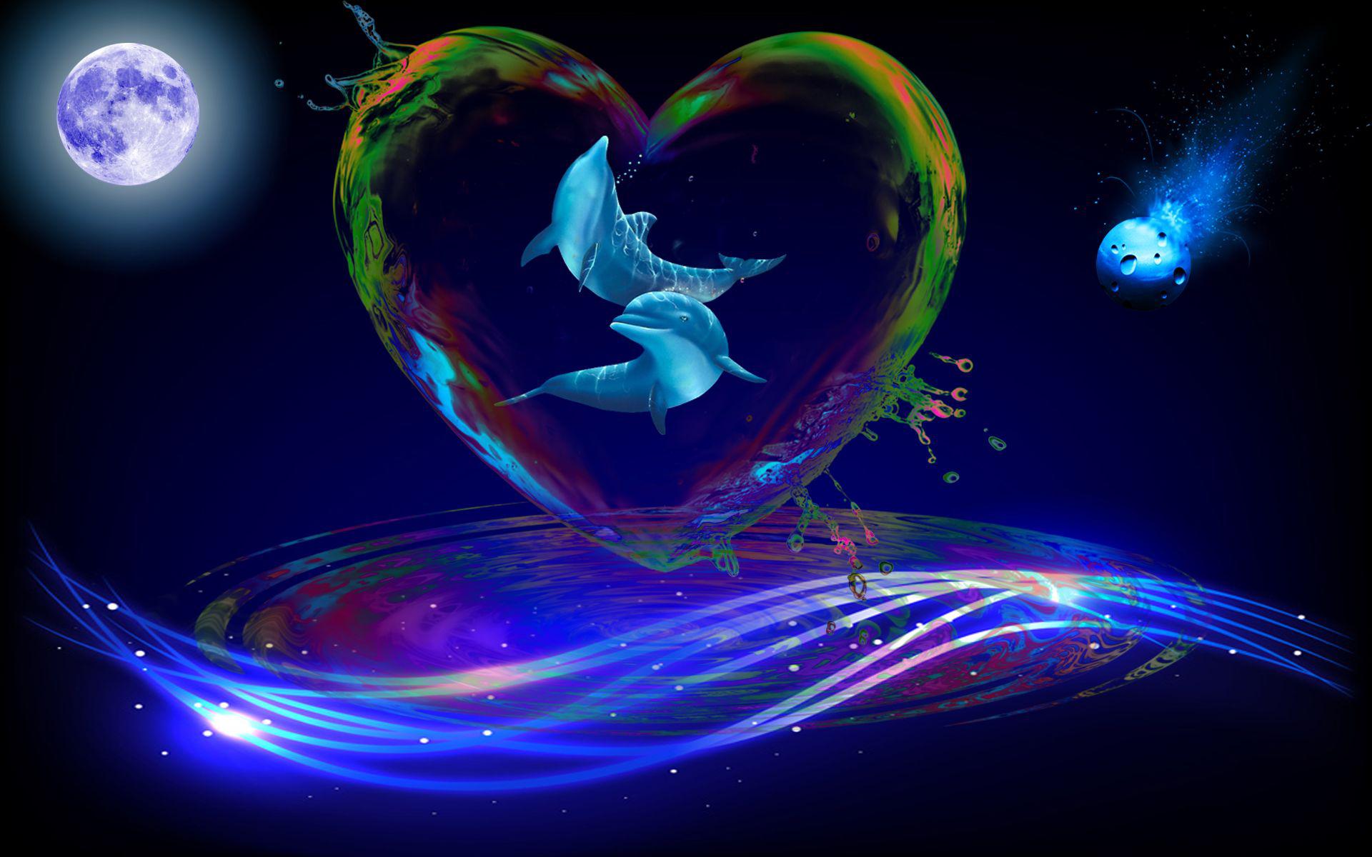 Dolphin Heart Wallpapers