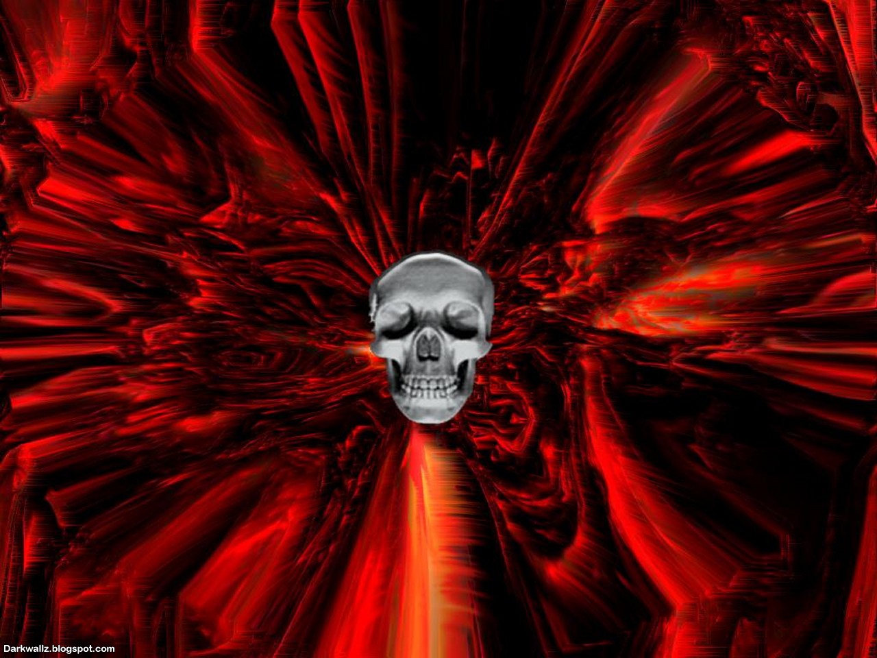 Dragon Cool Skulls On Red Fire Wallpapers