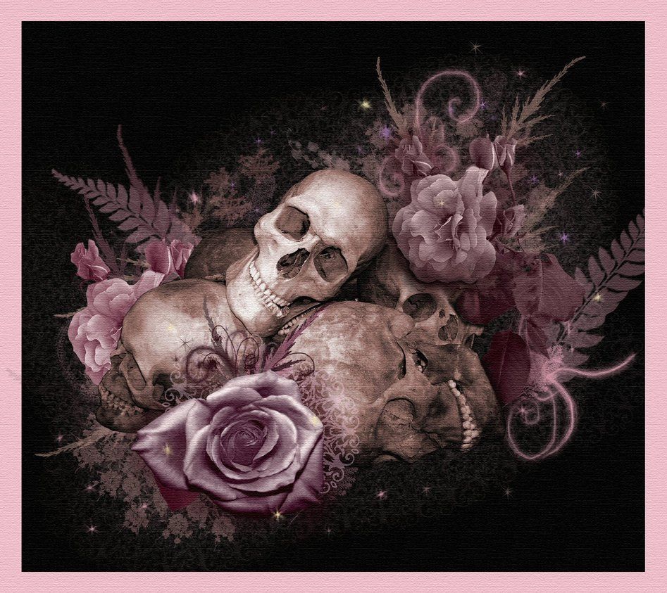 Feminine Skull And Roses Wallpapers