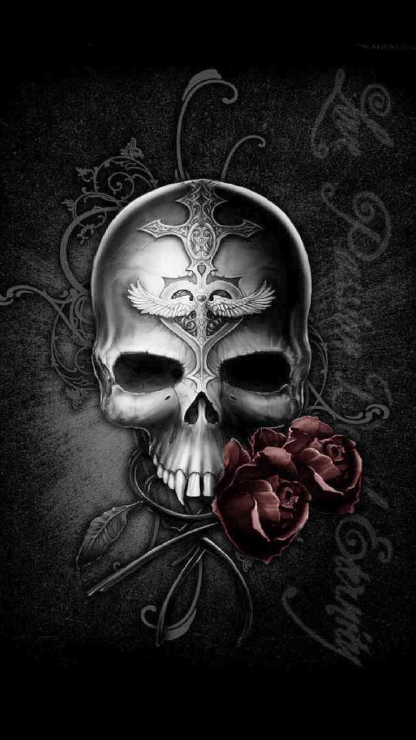 Feminine Skull And Roses Wallpapers