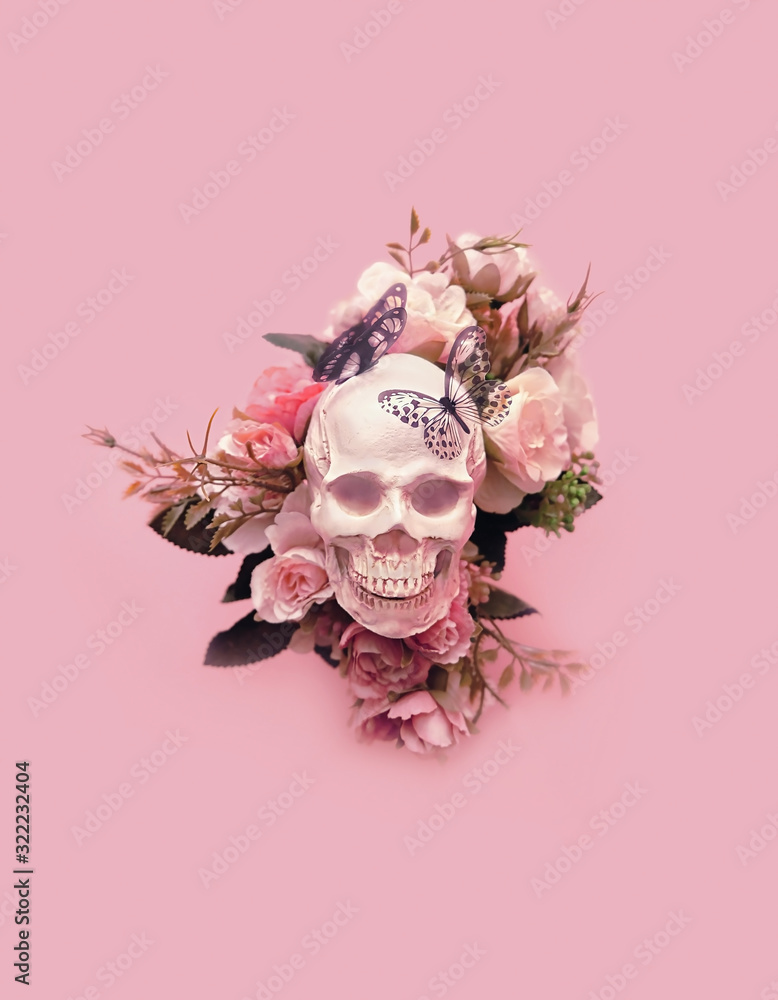 Feminine Skull And Roses Wallpapers