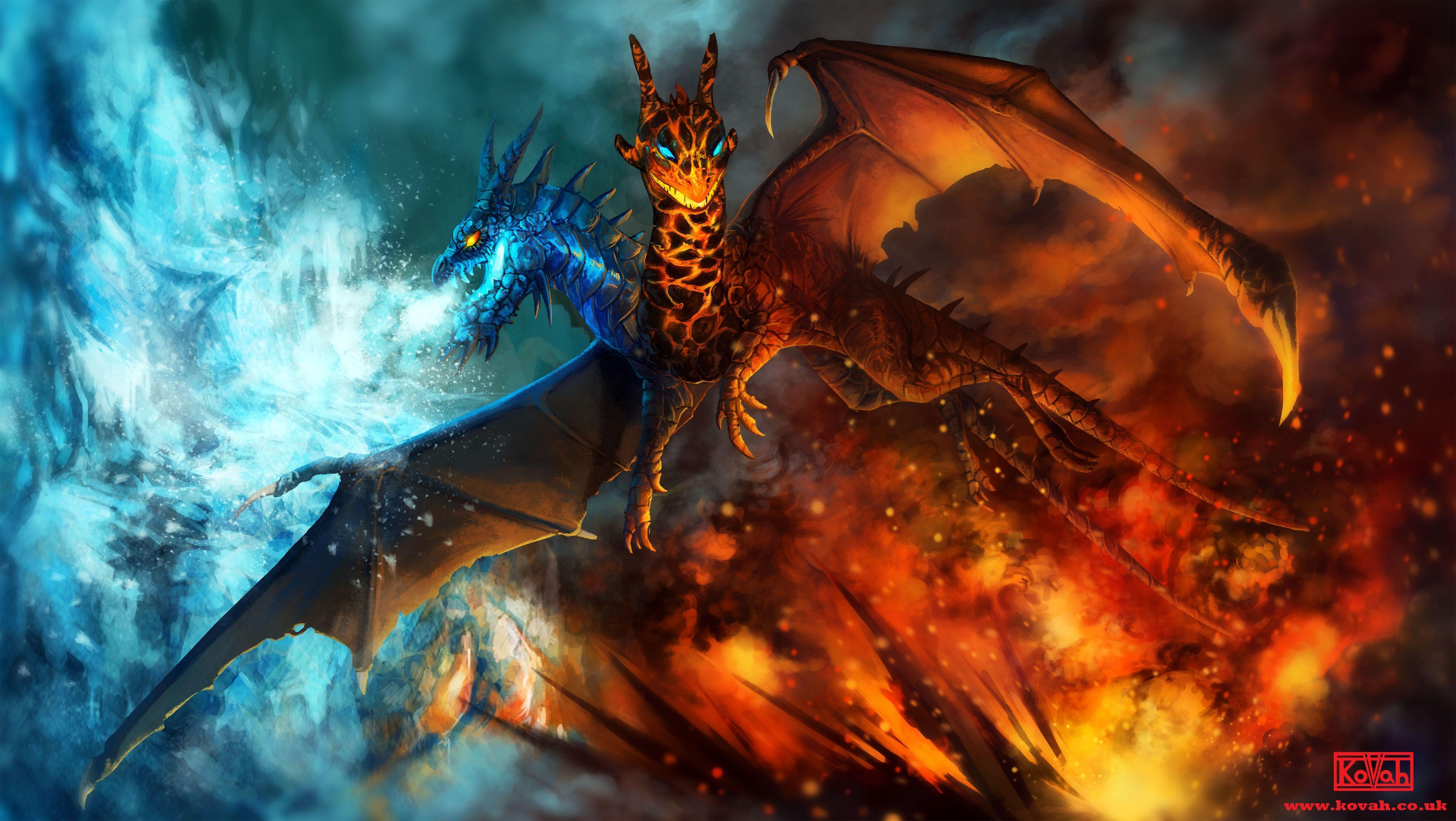 Fire And Ice Dragon Wallpapers