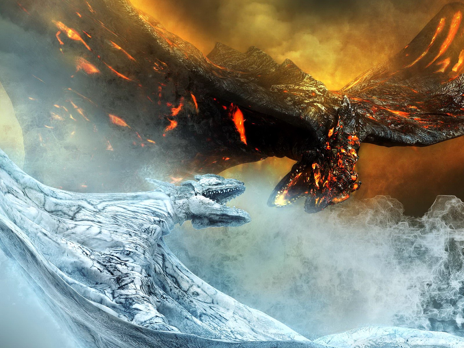 Fire And Ice Dragon Wallpapers