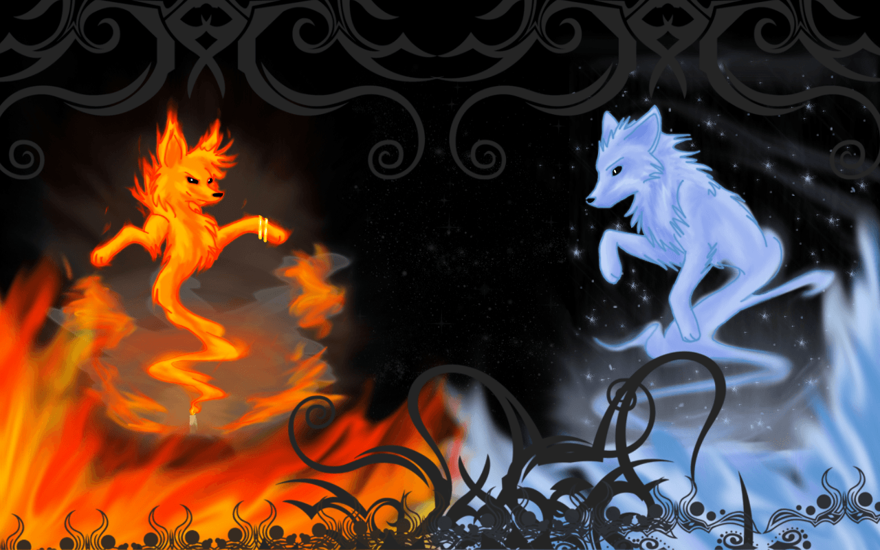 Fire And Water Wolves Wallpapers