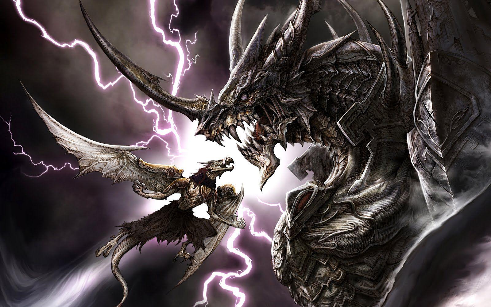 Fire Dragon Vs Lightning Dragon Wallpapers