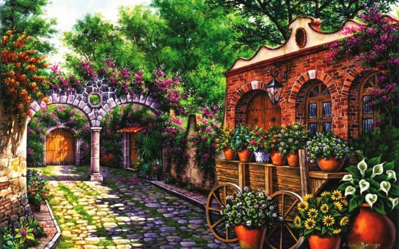 Flowers House Wallpapers