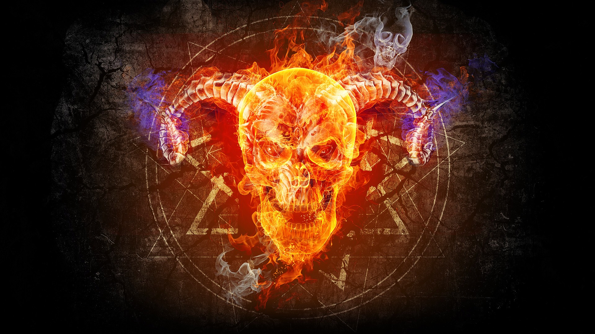 Full Hd Fire Skull Wallpapers