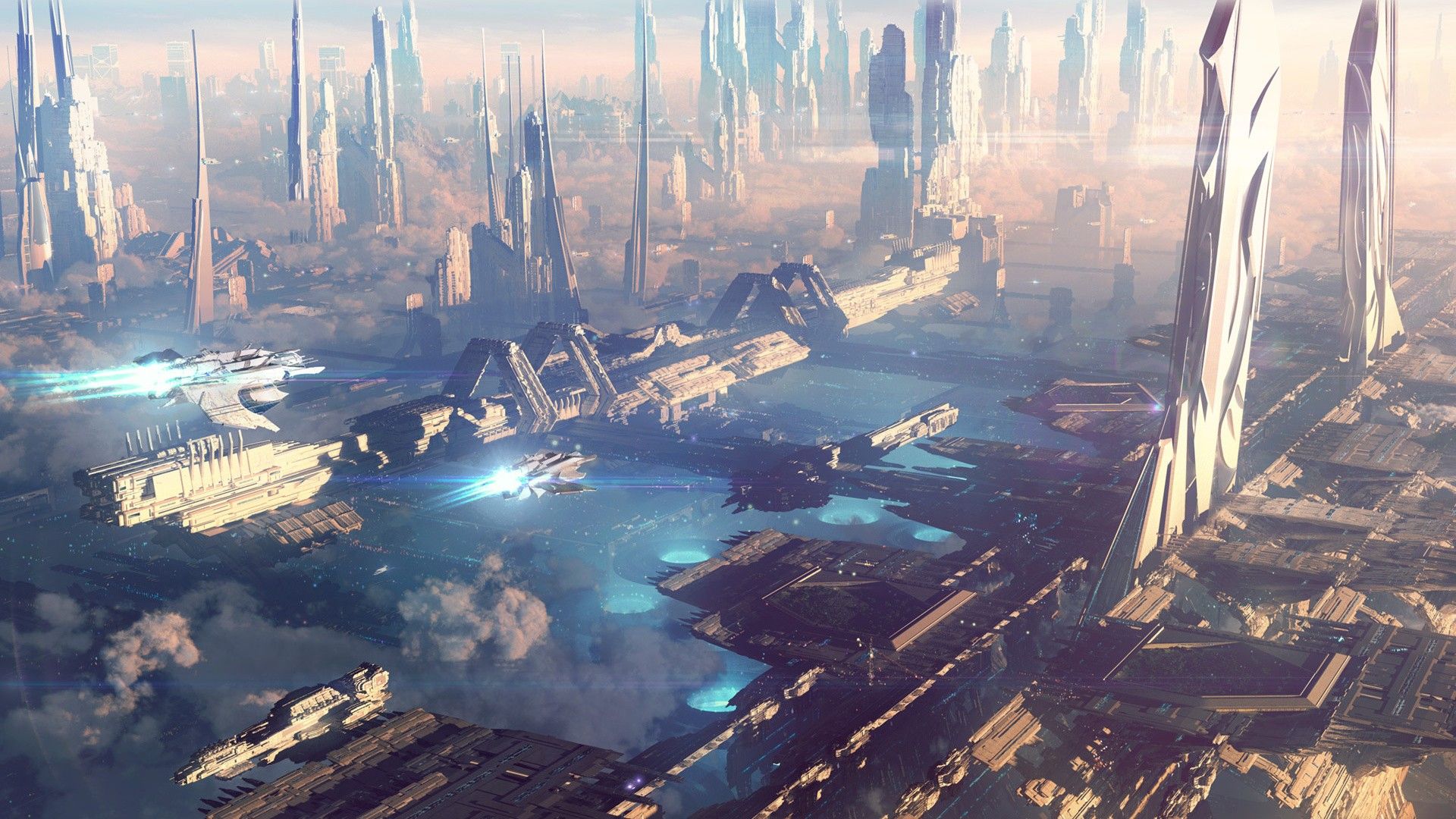 Futuristic City Landscape Wallpapers