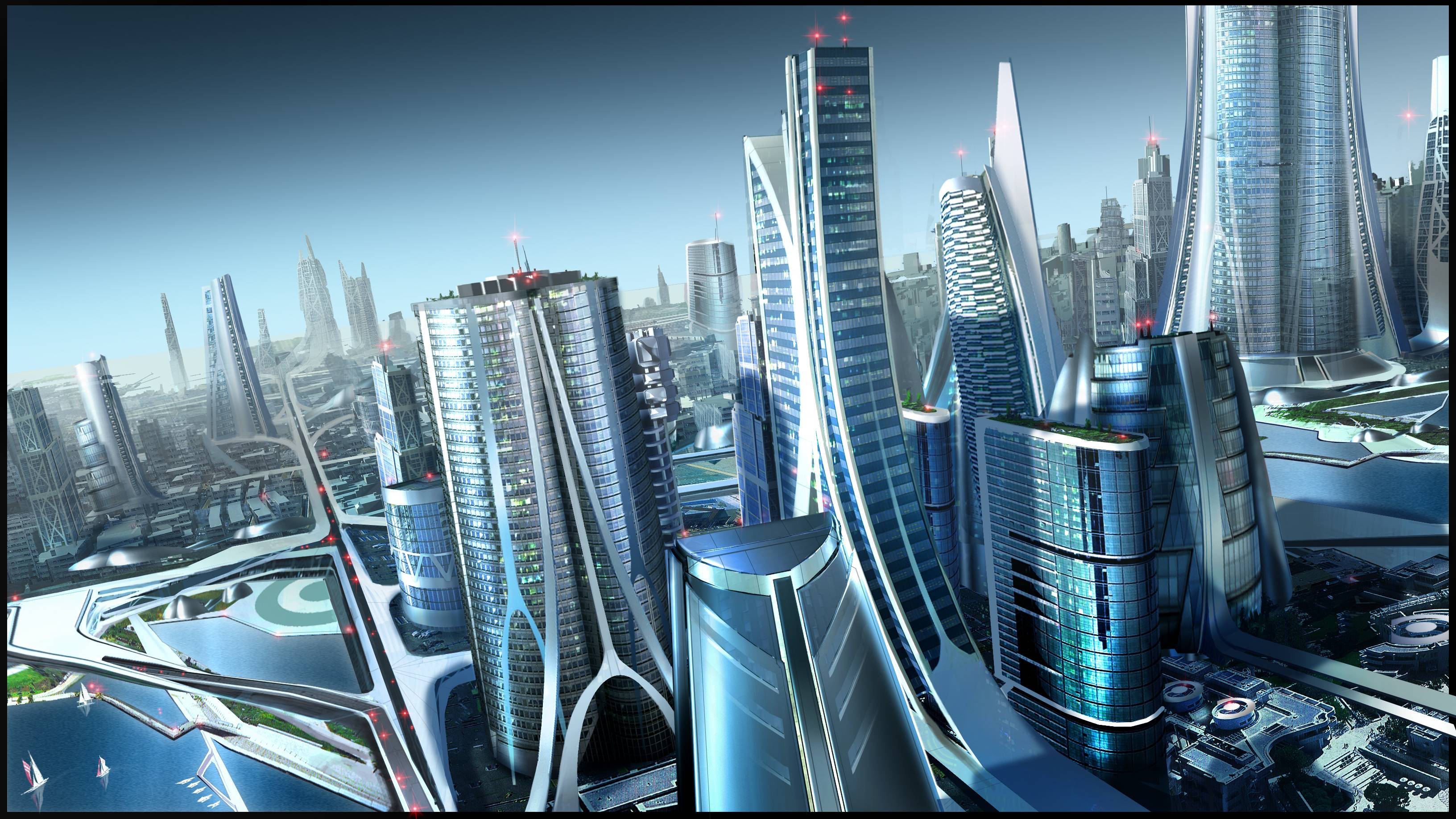 Futuristic City Landscape Wallpapers