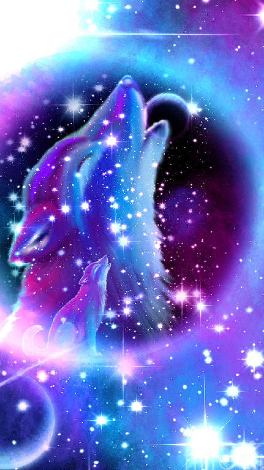 Galaxy Cute Wolf Drawings Wallpapers