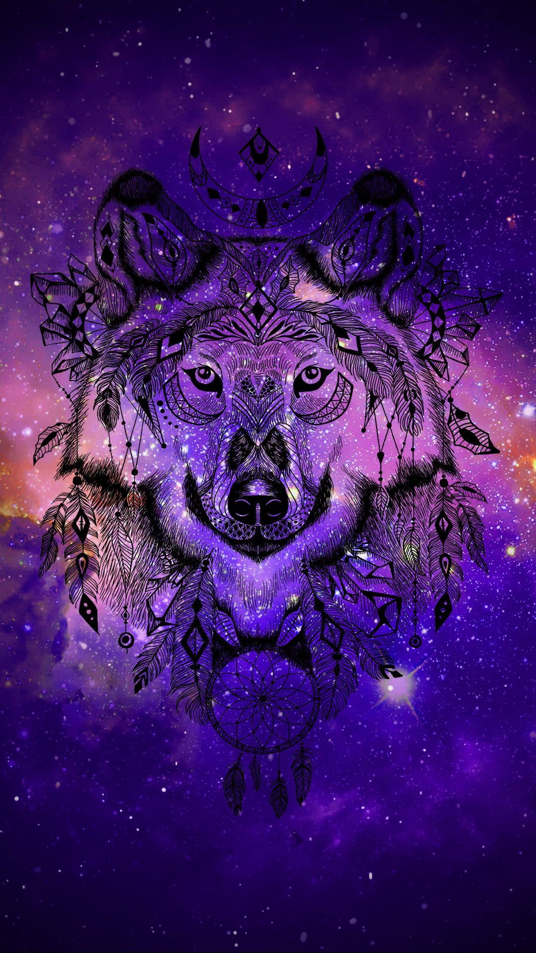 Galaxy Cute Wolf Drawings Wallpapers