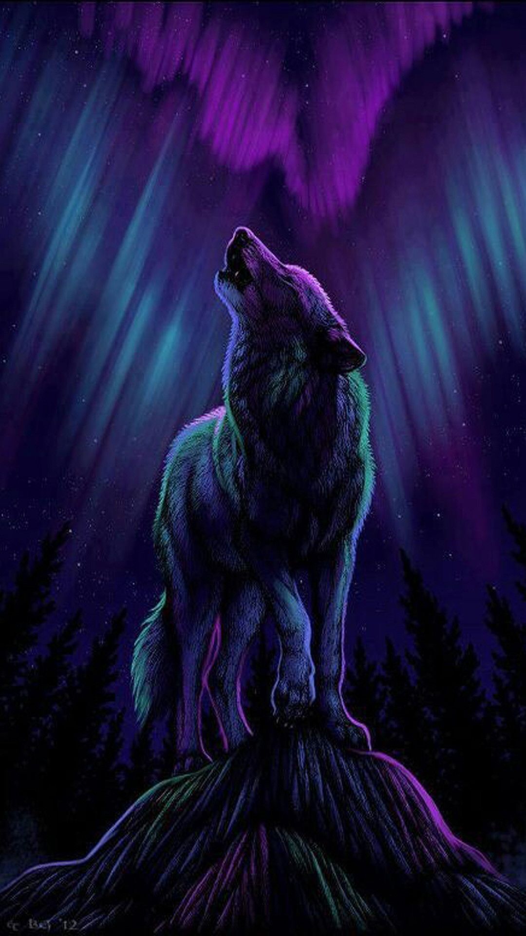 Galaxy Wolf Triangle Wallpapers