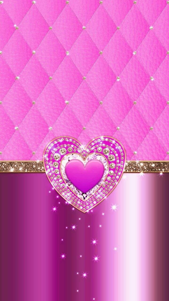 Glitter Pink Heart Wallpapers