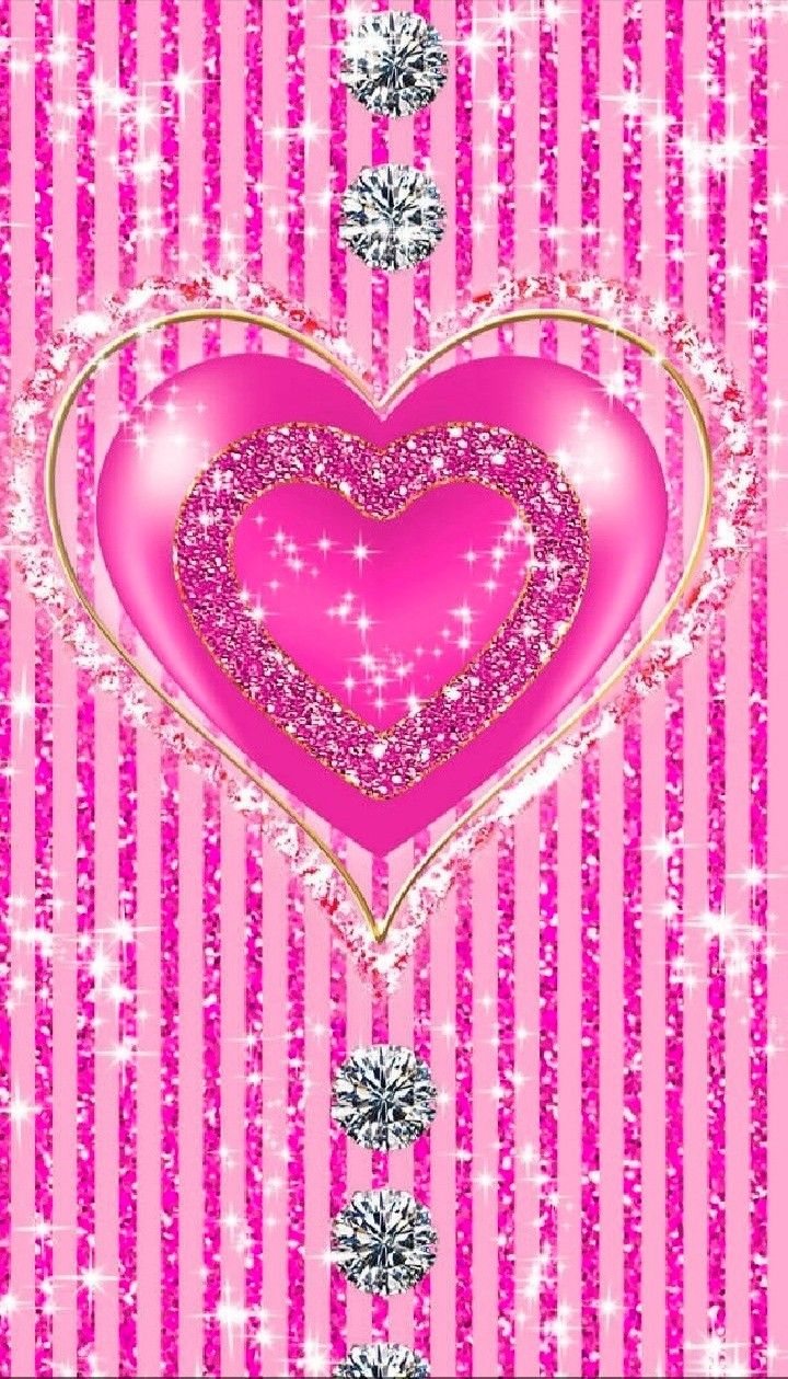 Glitter Pink Heart Wallpapers