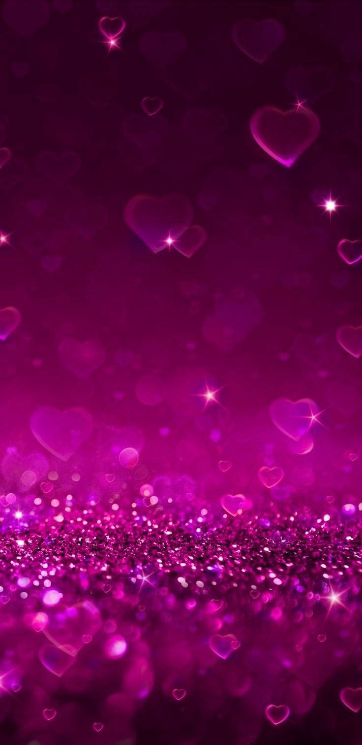 Glitter Pink Heart Wallpapers