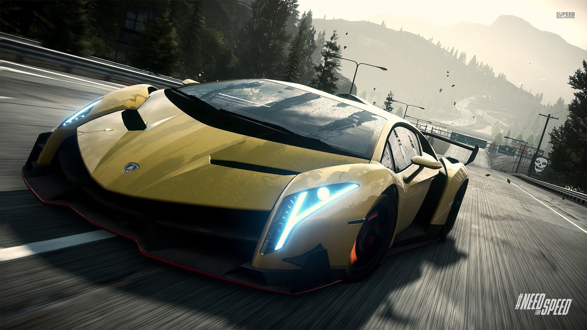 Golden Lamborghini Veneno Wallpapers