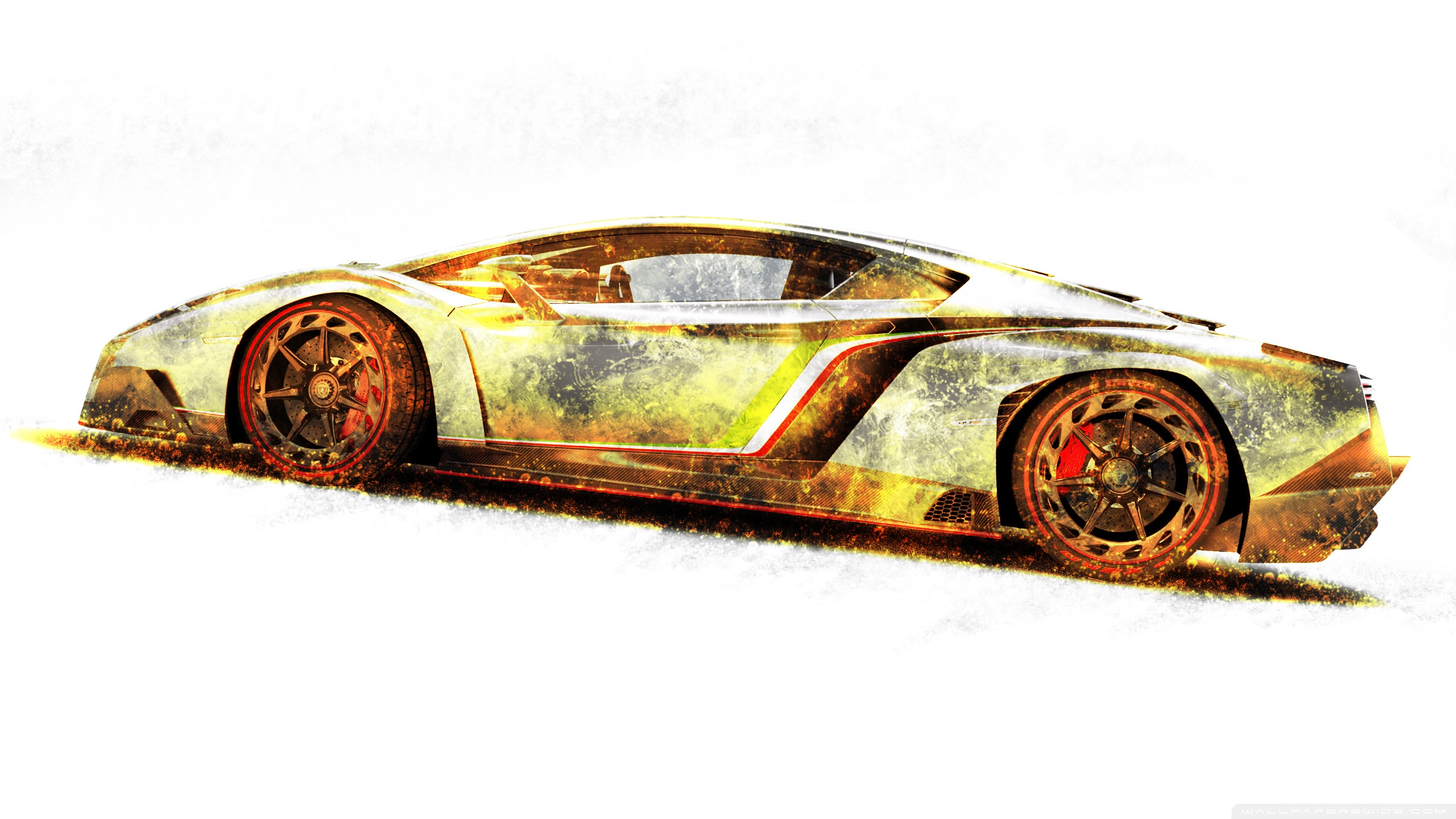 Golden Lamborghini Veneno Wallpapers