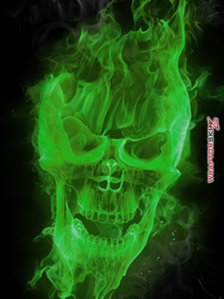 Green Fire Skull Wallpapers