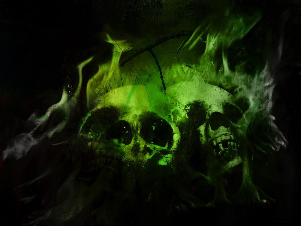Green Fire Skull Wallpapers