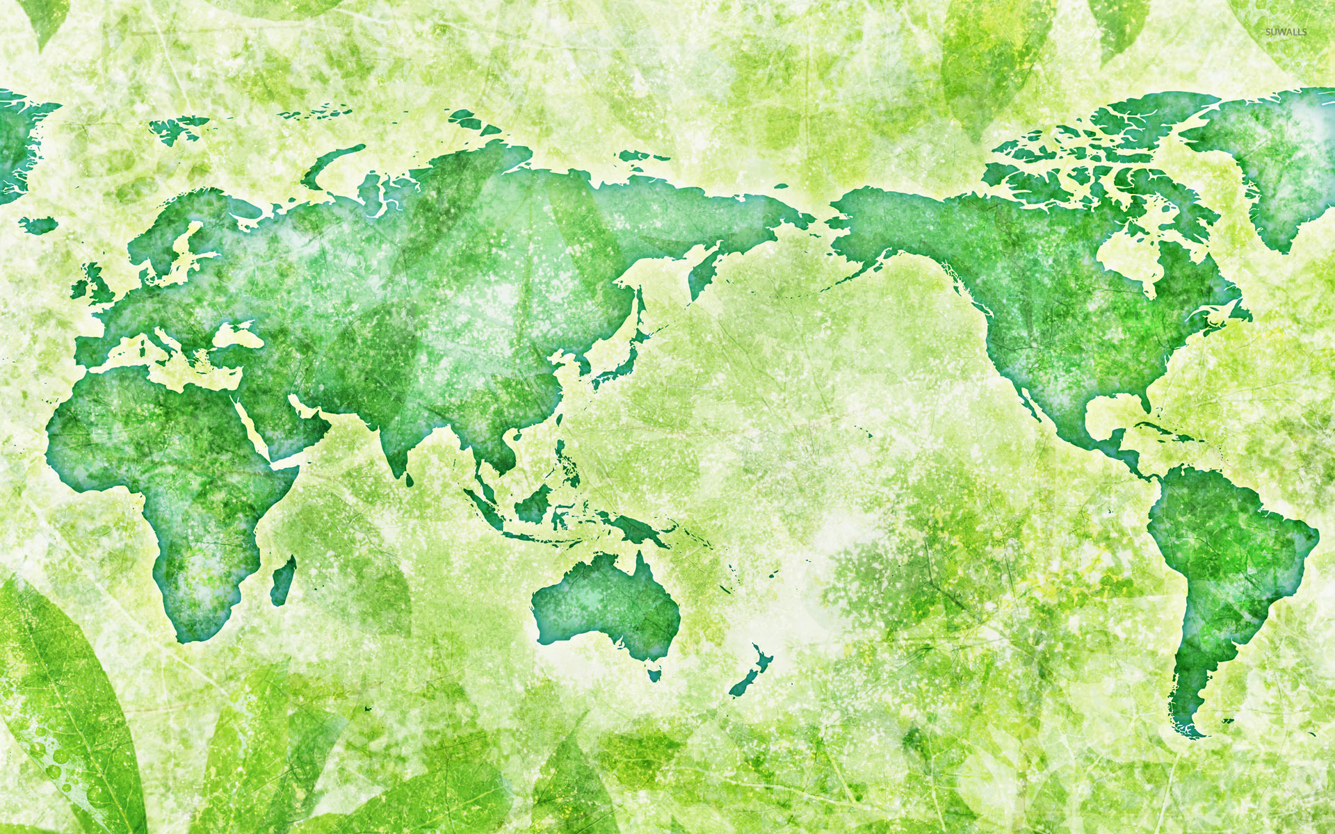 Green World Map Wallpapers