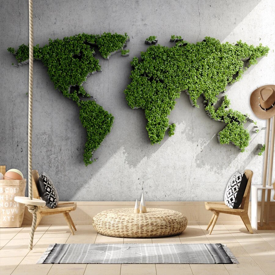 Green World Map Wallpapers