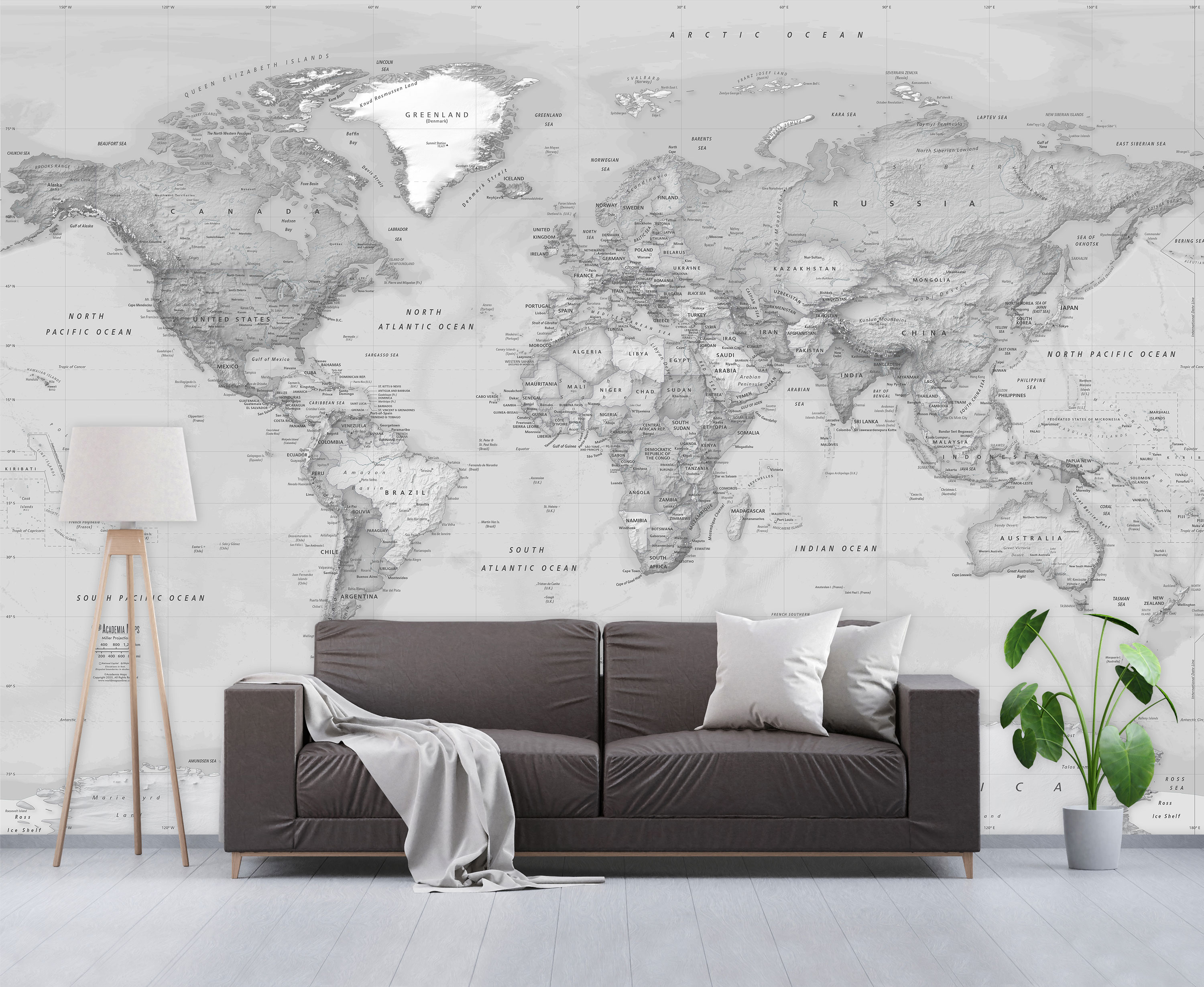 Grey World Map Wallpapers