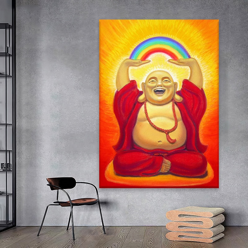 Happy Buddha Painting Wallpapers