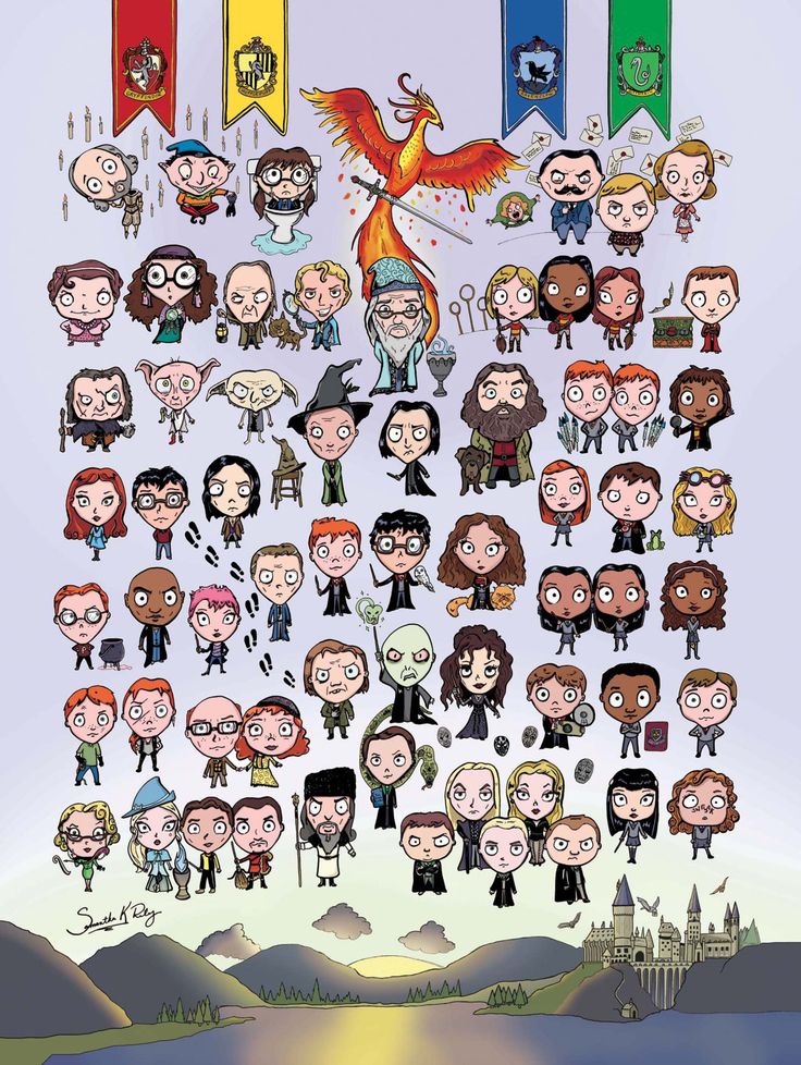 Harry Potter Characters Cartoons Wallpapers