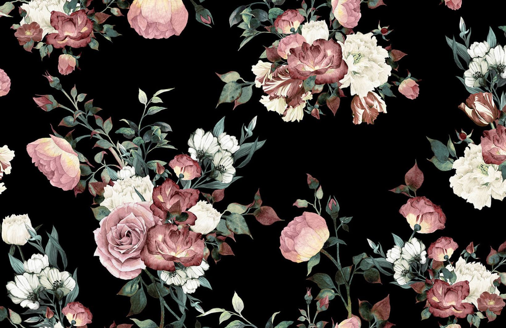 High Resolution Black Floral Wallpapers