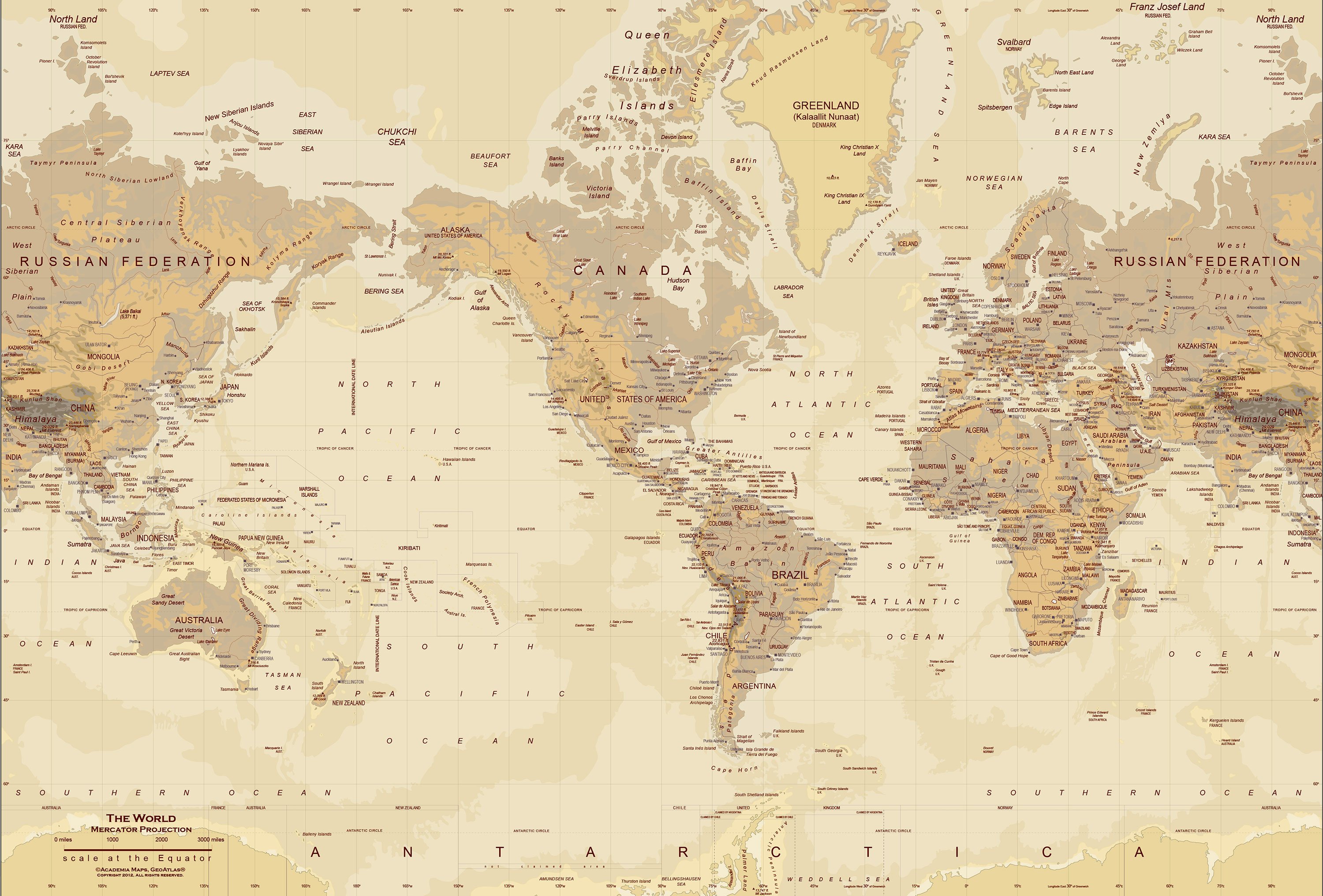 High Resolution Vintage World Map Wallpapers