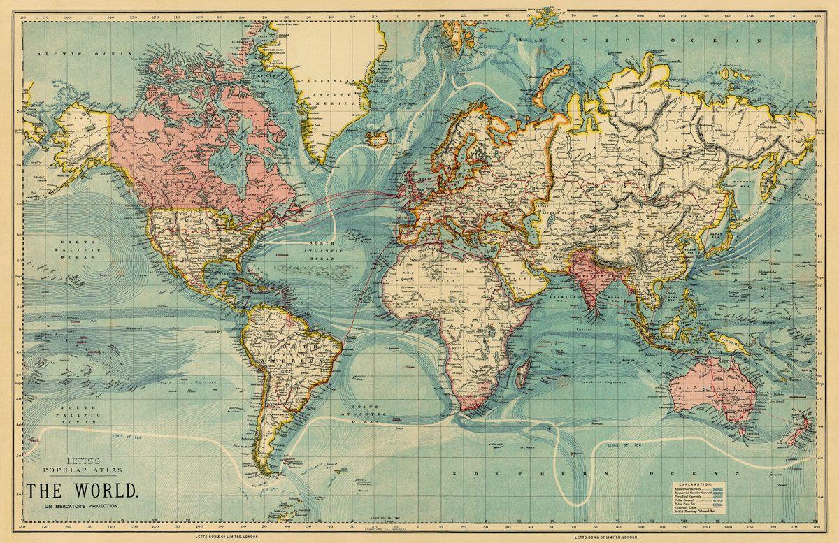 High Resolution Vintage World Map Wallpapers