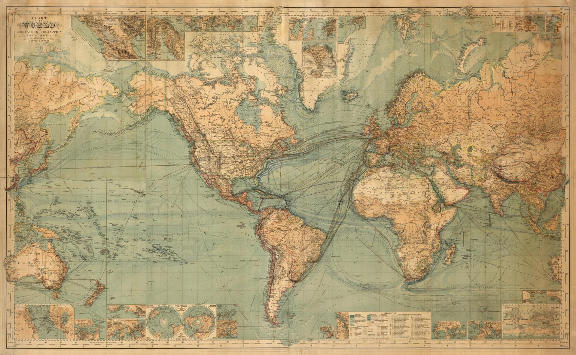 High Resolution Vintage World Map Wallpapers