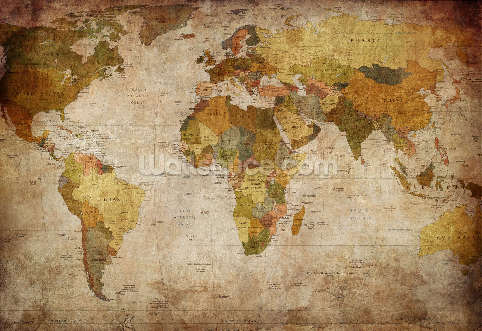 High Resolution Vintage World Map Wallpapers