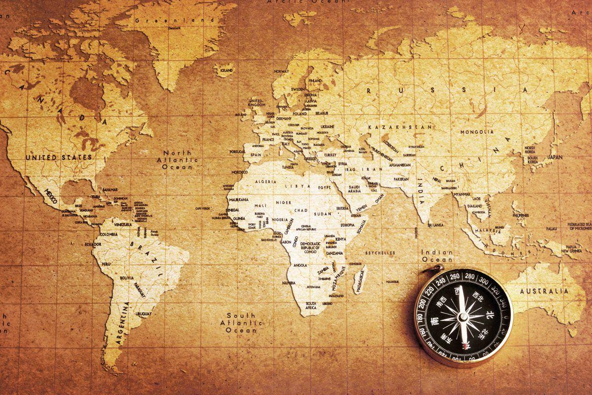 High Resolution Vintage World Map Wallpapers