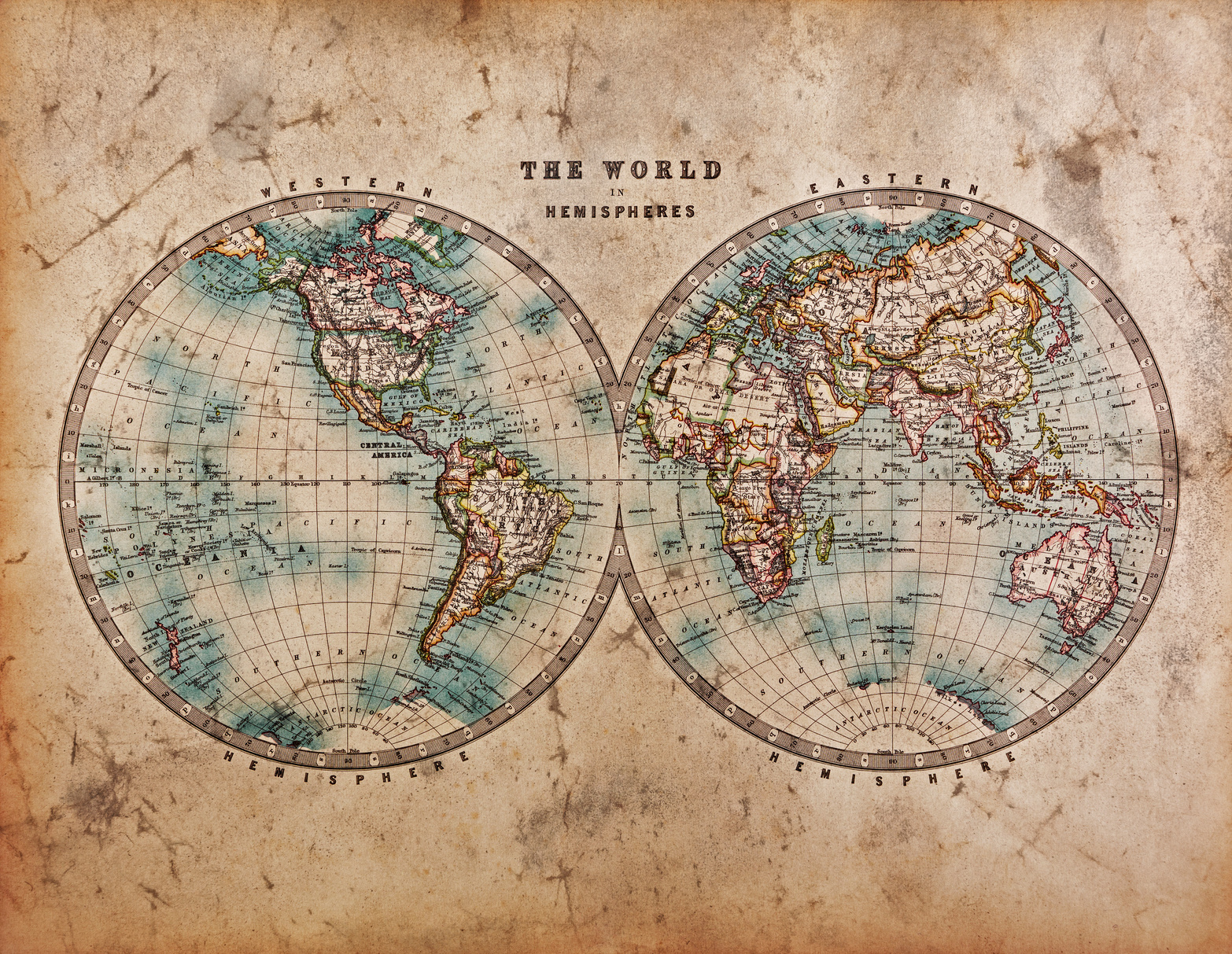 High Resolution Vintage World Map Wallpapers