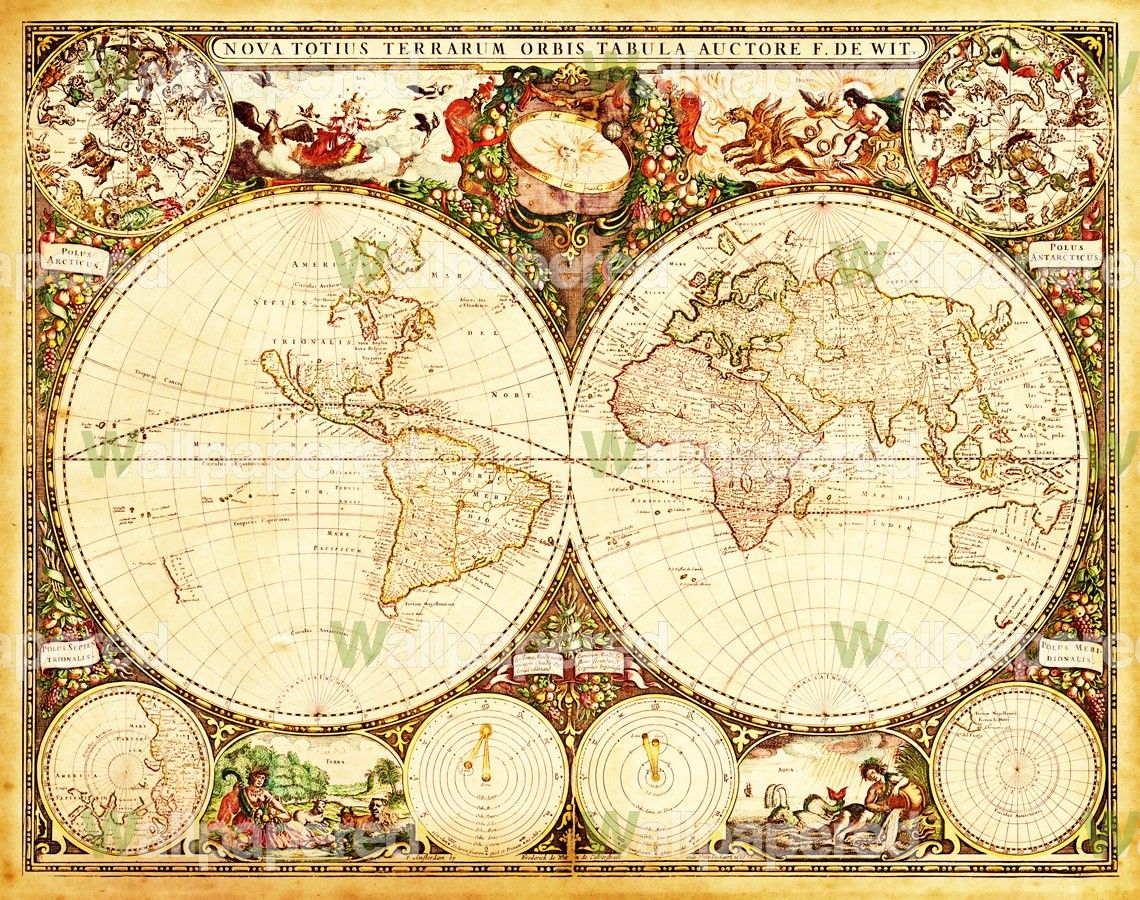 High Resolution Vintage World Map Wallpapers