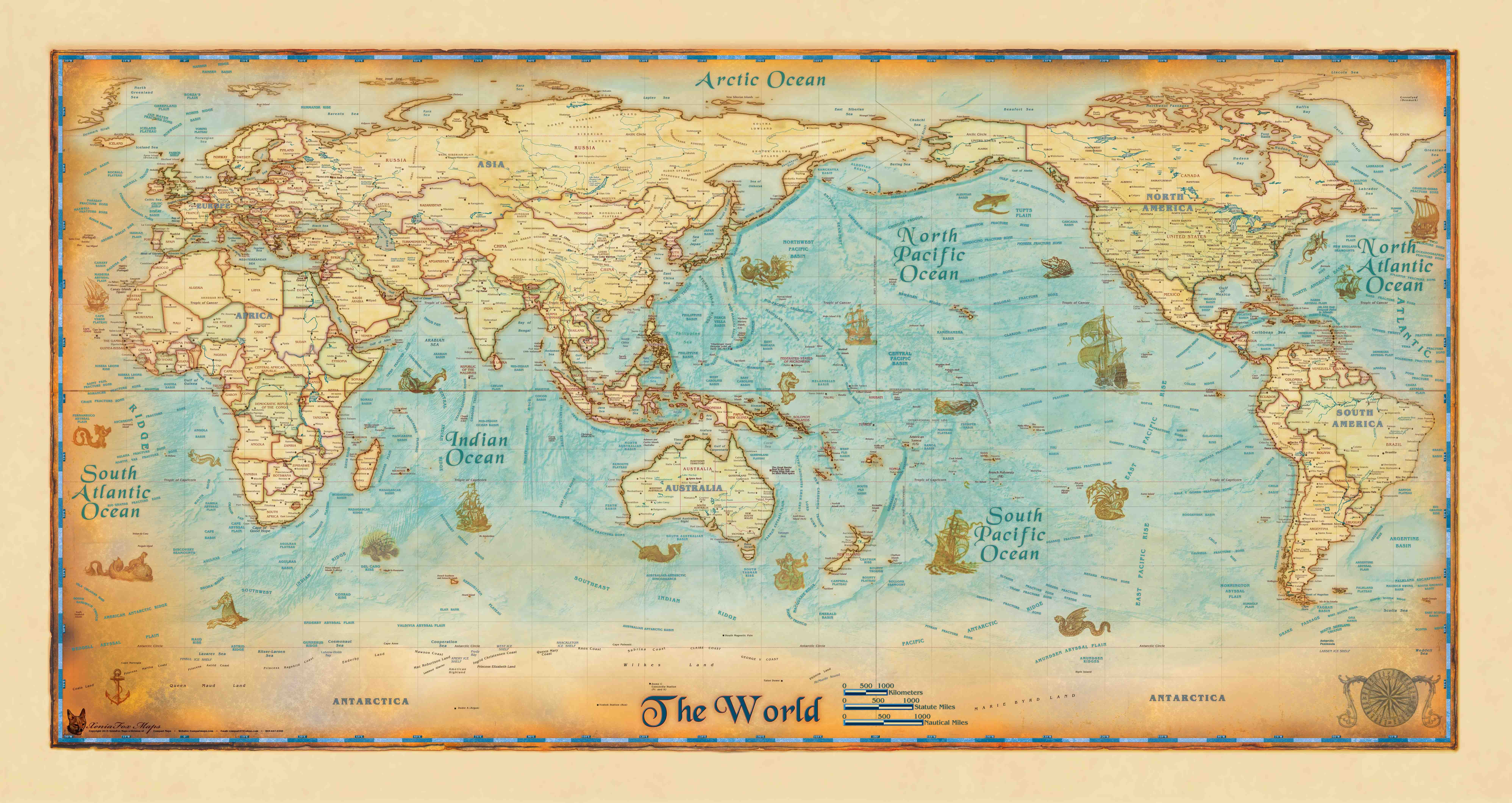 High Resolution Vintage World Map Wallpapers