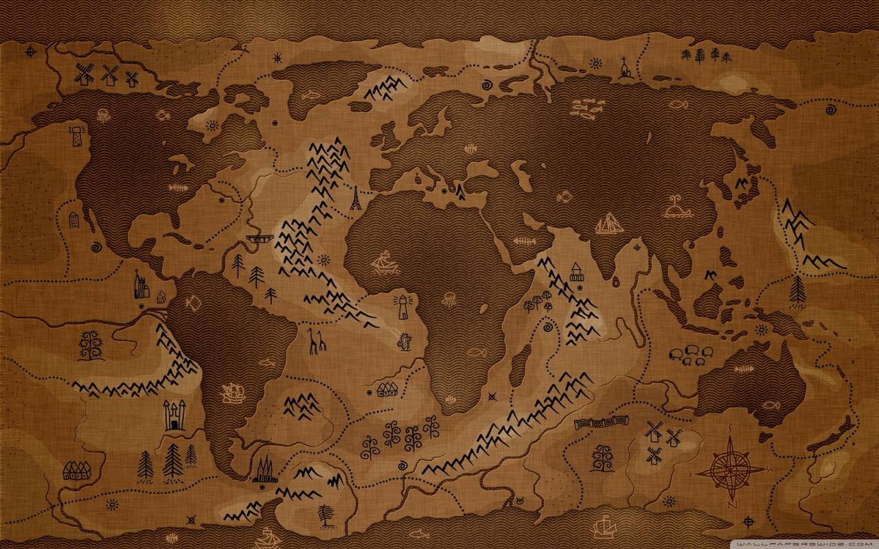 High Resolution Vintage World Map Wallpapers