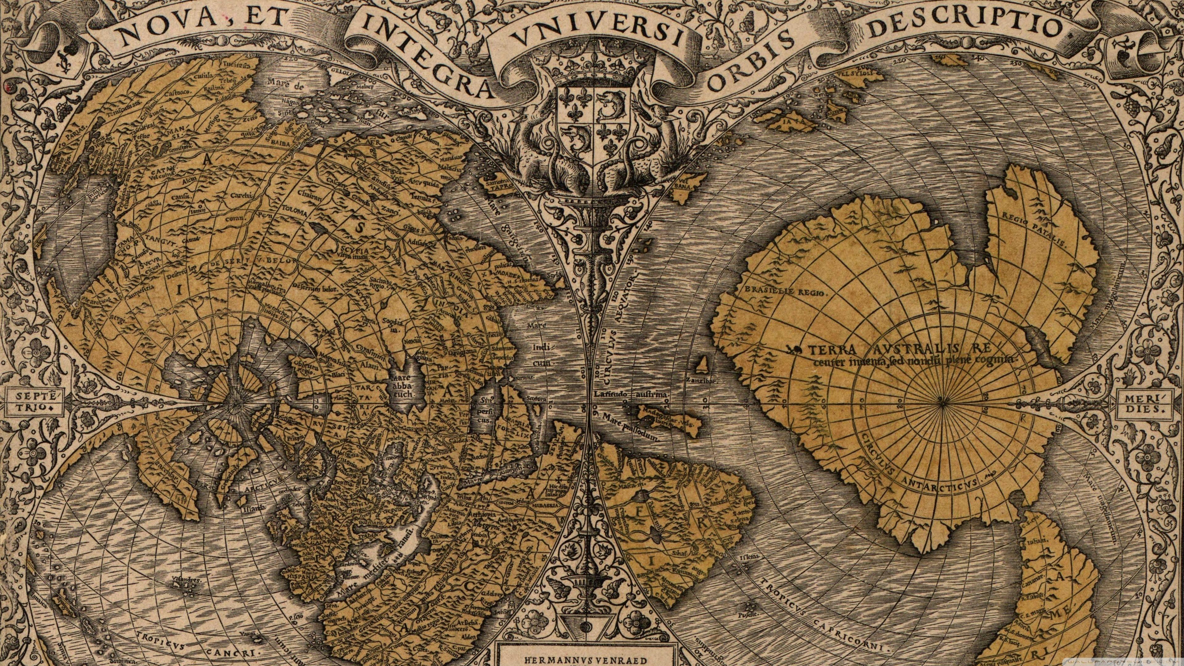 High Resolution Vintage World Map Wallpapers