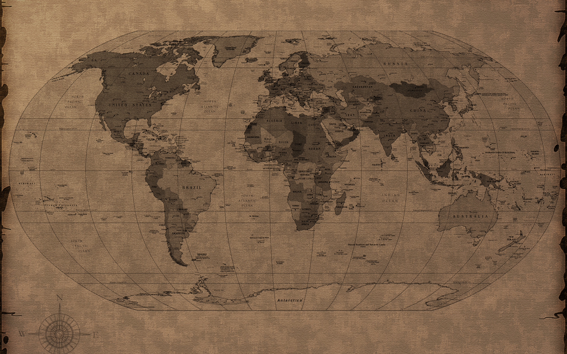 High Resolution Vintage World Map Wallpapers