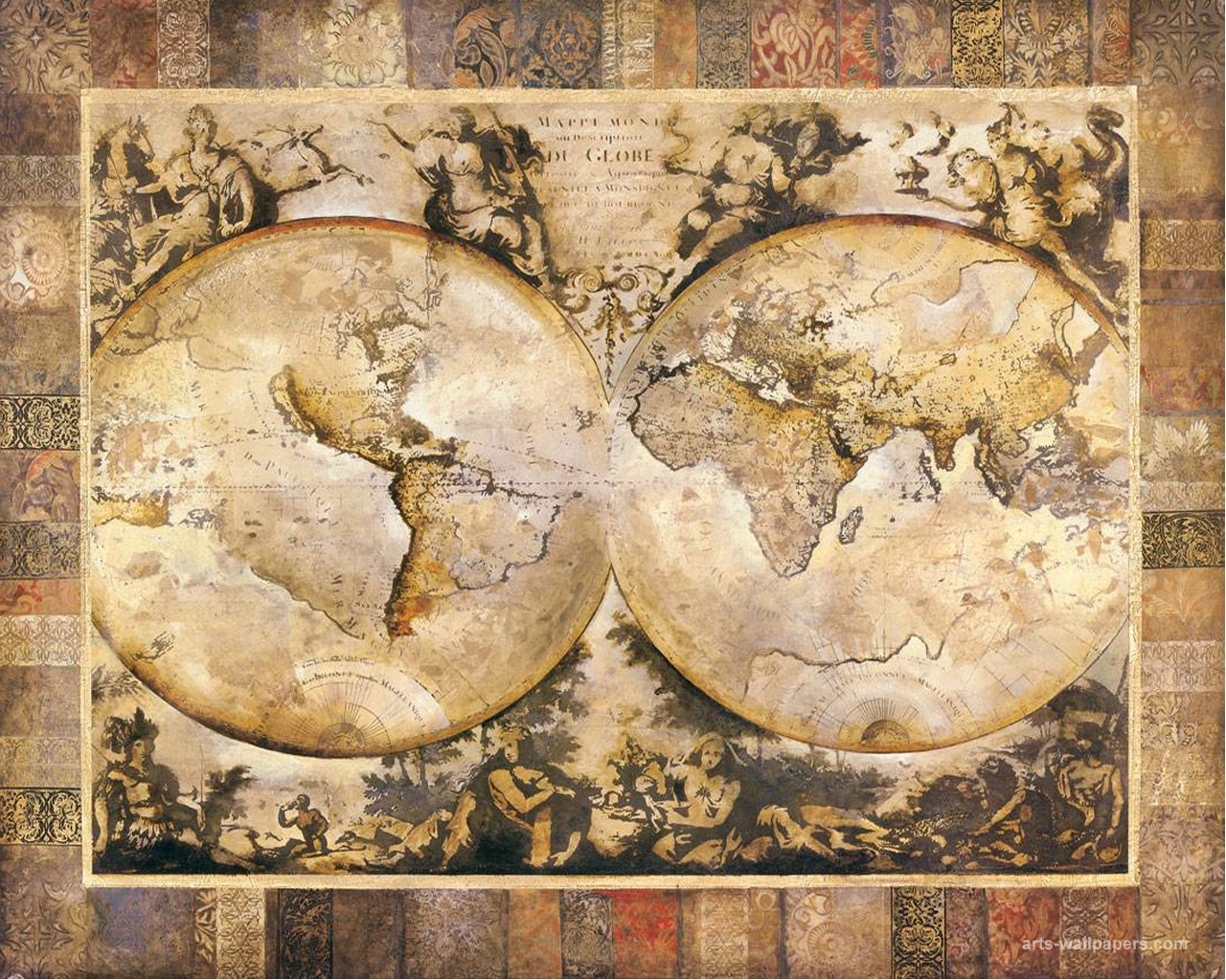 High Resolution Vintage World Map Wallpapers