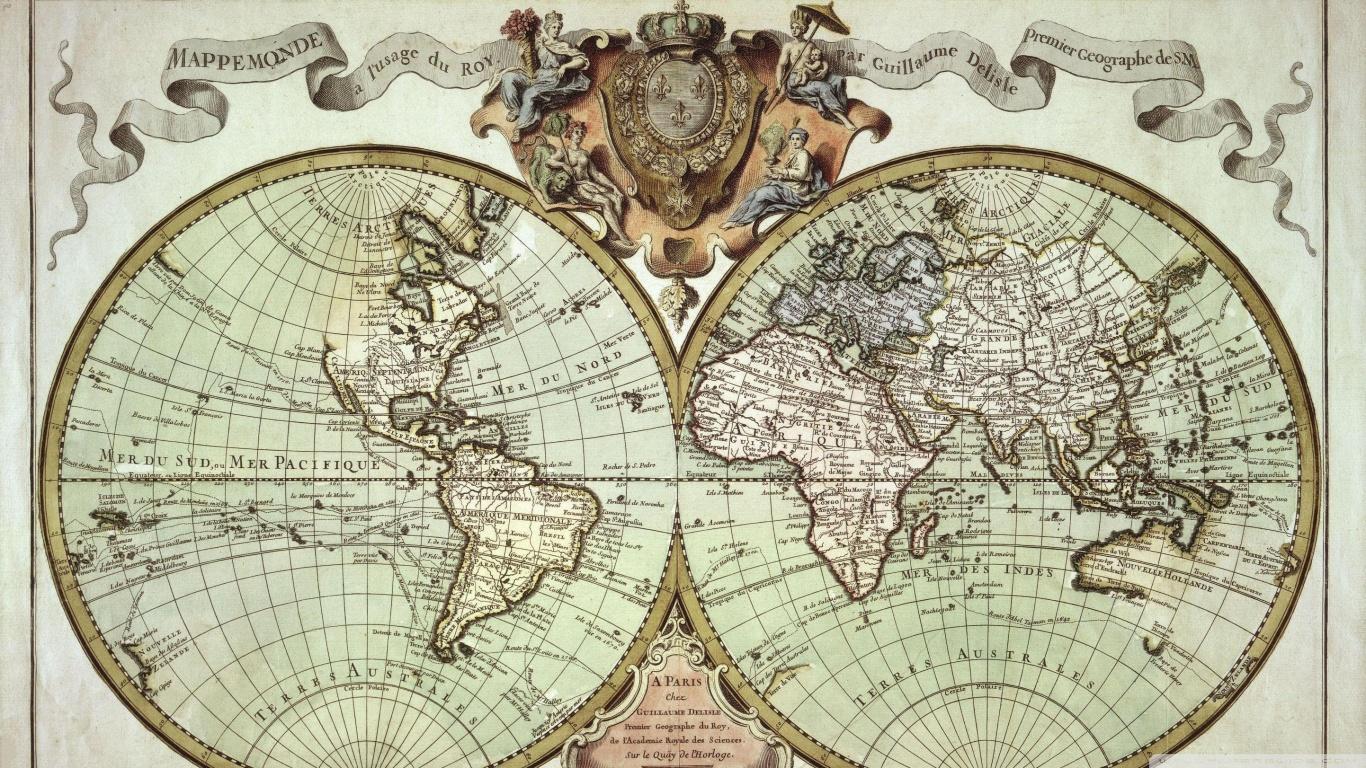 High Resolution Vintage World Map Wallpapers