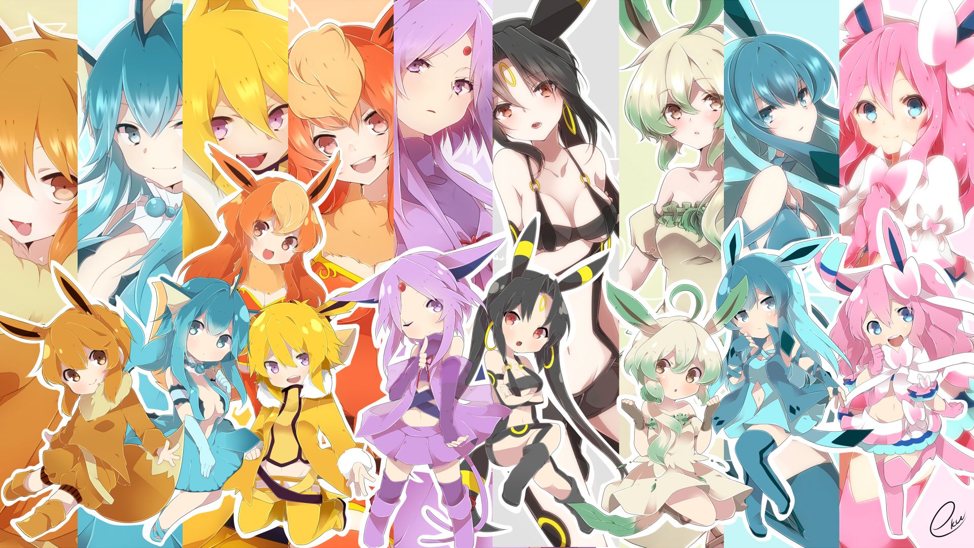 Human Eevee Evolutions Wallpapers