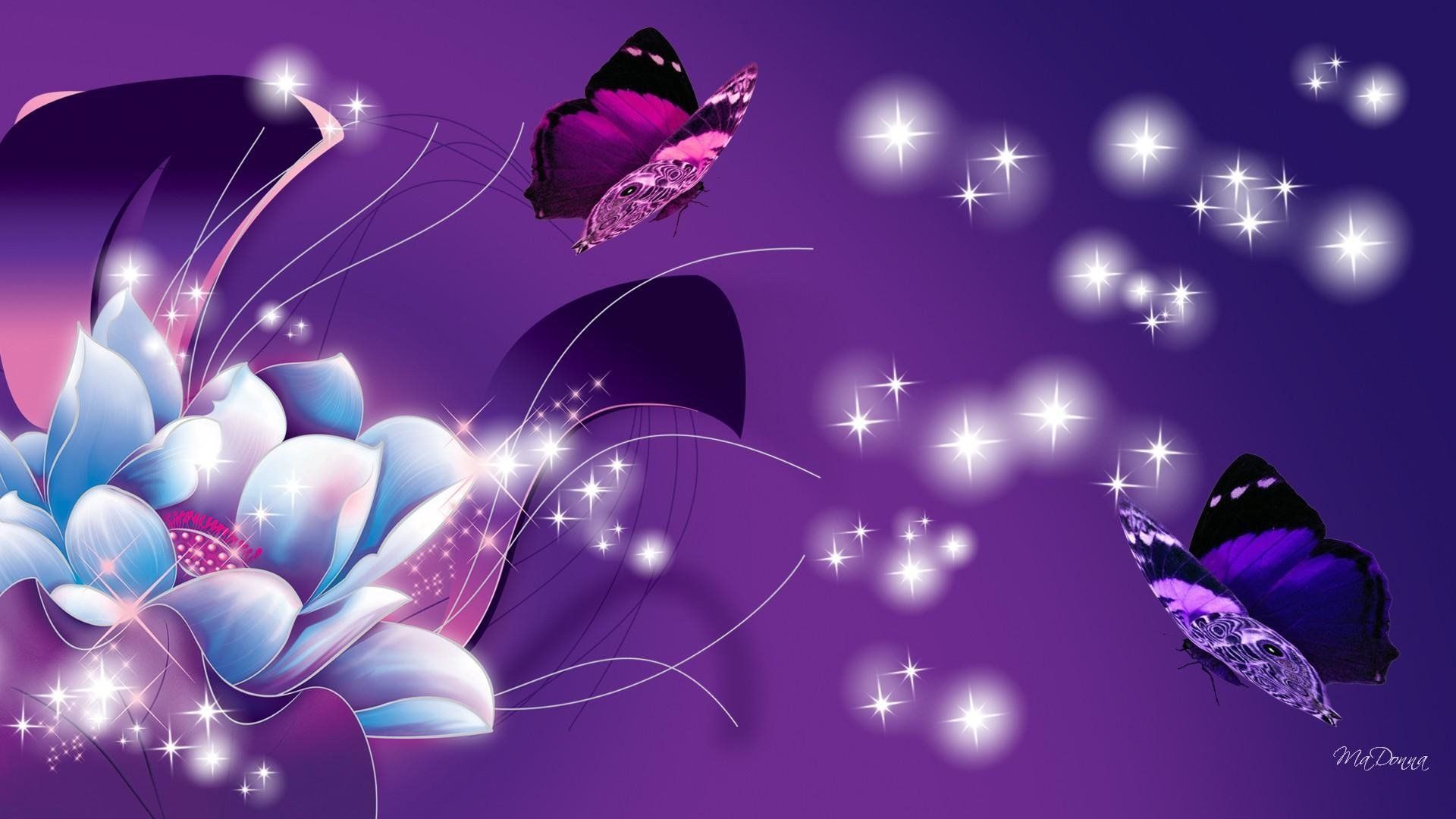 Images Of Purple Roses And Butterflies Wallpapers